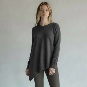 Athleta Knit Asymmetrical Crewneck Sweater